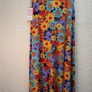 NWT LuLaRoe Maxi Skirt XXS Bright Floral Print Stretch
